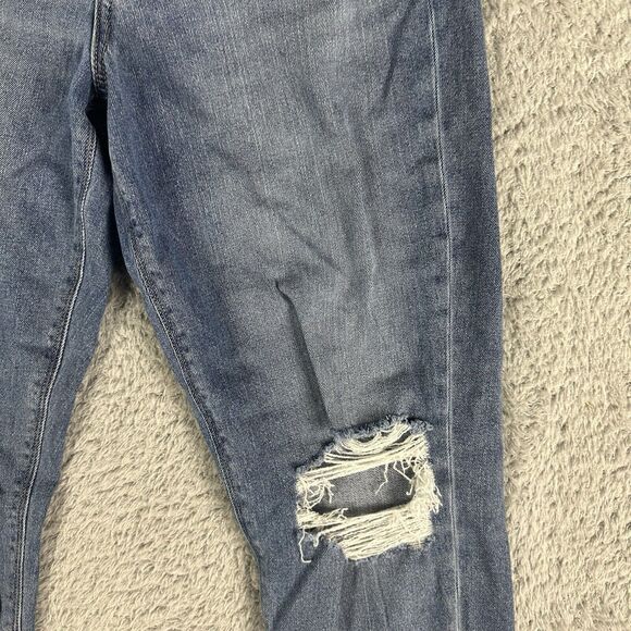 American Eagle Women's 90s Vintage Mom Jeans 8 Regular Distressed Destroyed - Picture 5 of 15